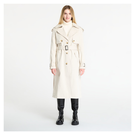 Kabát Desigual Pleated Trench Coat Beige