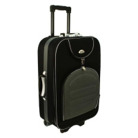 Rogal Šedo-černý textilní kufr na kolečkách 