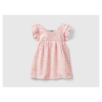 Benetton, Patterned Dress In Linen Blend