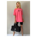 Madmext Pink Printed Oversized T-Shirt
