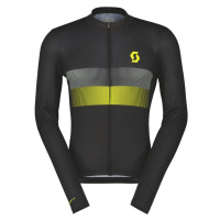 SCOTT Cyklistický dres s dlouhým rukávem letní - RC TEAM 10 - černá/žlutá