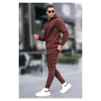 Madmext Bitter Brown Hooded Basic Tracksuit Set 5905