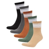 DEFACTO Men's Comfortable Elastic 5-Pack Cotton Ankle Socks