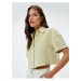 Koton Crop Shirt Short Sleeve Buttoned