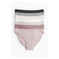 H & M - 7 bavlněných kalhotek bikini - růžová