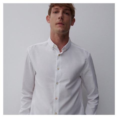 Reserved - Košile z texturované bavlny - Bílá