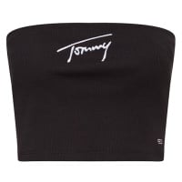 Tommy Jeans Top - TJW CROP SIGNATURE TUBE TOP black