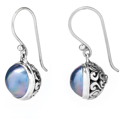Buka Jewelry | Perlové náušice Java - Barva Modrá, Drahý kov Sterlingové stříbro (925) ER099