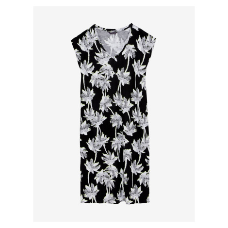 Bílo-černé dámské tričkové vzorované midi šaty Marks & Spencer