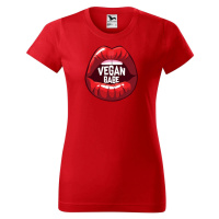 DOBRÝ TRIKO Dámské tričko s potiskem Vegan babe Barva: Červená