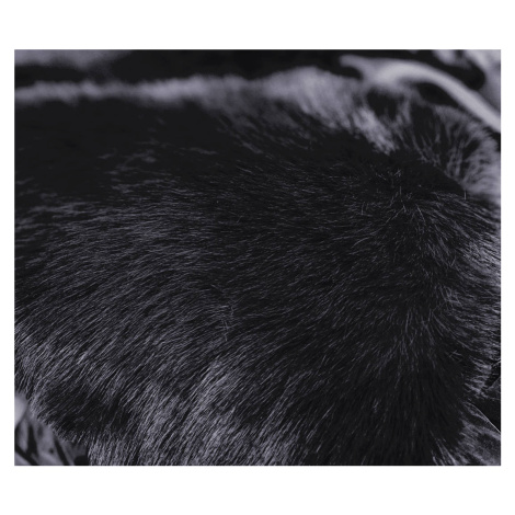 Černý dámský zimní kabát s kožešinou (008) Ann Gissy