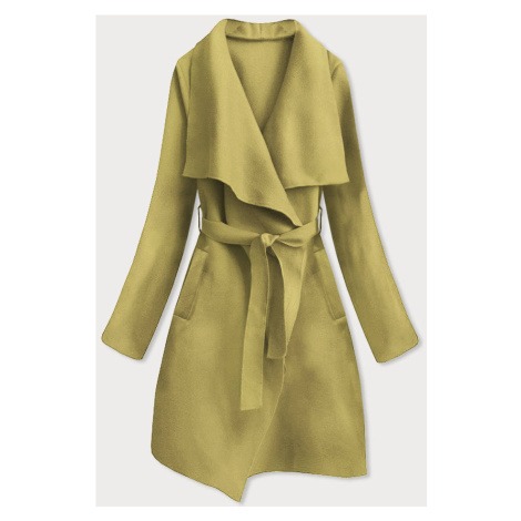 Minimalistický dámský kabát v olivové barvě (747ART) Made in Italy