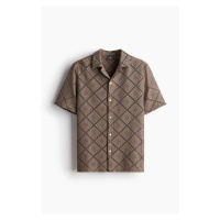 H & M - Košile resort Regular Fit háčkovaný vzhled - béžová