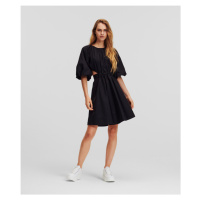 Šaty karl lagerfeld a-line puff sleeve dress černá