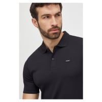 Bavlněné polo tričko Calvin Klein černá barva, K10K111657