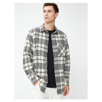 Koton Lumberjack Shirt with a Classic Collar, Pocket Detailed and Long Sleeves.