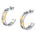 Trussardi Ocelové bicolor náušnice kruhy T-Logo TJAXC69