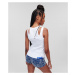 Tričko karl lagerfeld jeans klj layered ribbed tanktop white