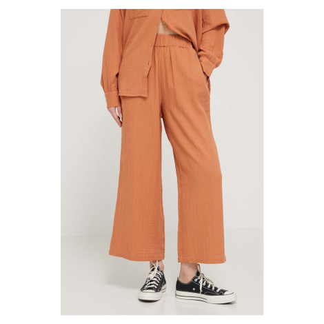 Bavlněné kalhoty Billabong Follow Me oranžová barva, široké, high waist, ABJNP00420