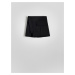 Reserved - Kraťasová sukně s páskem - Černý