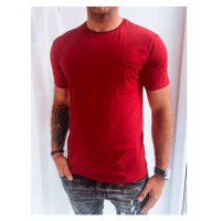 Červené pánské tričko s kapsou na hrudi