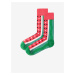 Zeleno-červené pánské vzorované ponožky Ombre Clothing