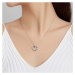 GRACE Silver Jewellery Stříbrný náhrdelník se zirkony Duhové srdce - stříbro 925/1000 NH-SCN449/