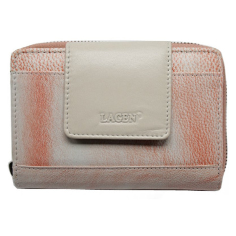Lagen Dámská kožená peněženka 2931 oranžová - béžová