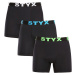 3PACK pánské funkční boxerky Styx černé (3W96012)