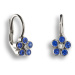 GEMMAX Jewelry Zlaté náušnice s bílými a safírově modrými zirkony GLEWM-83651