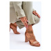 Kožené sandály Boty na vysokém podpatku Camel Marren