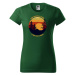 DOBRÝ TRIKO Dámské tričko s potiskem Cestování Barva: Lahvově zelená