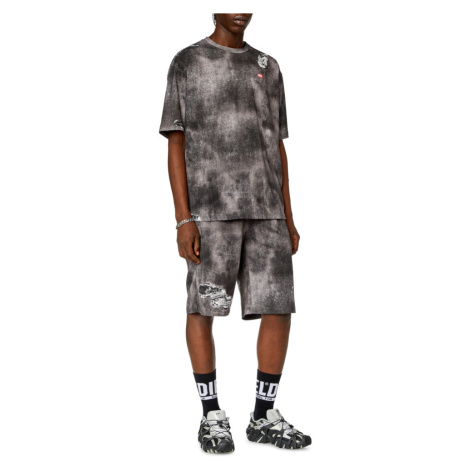 Teplákové šortky diesel p-ston-short shorts black denim