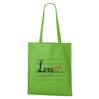 DOBRÝ TRIKO Bavlněná taška s potiskem Love is my life Barva: Apple green