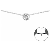 OLIVIE CHOKER řetízek STŘÍBRNÁ RŮŽE 2723