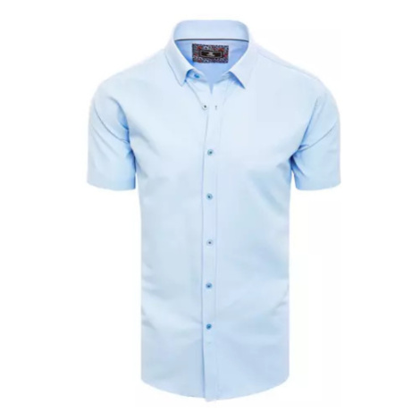 Dstreet modrá pánská košile s krátkým rukávem KX0985