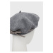 Vlněný baret Emporio Armani šedá barva, vlněný