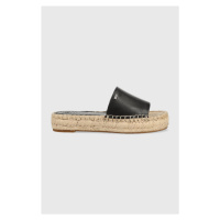 Kožené pantofle Dkny CAMILLO dámské, černá barva, na platformě, K1304618