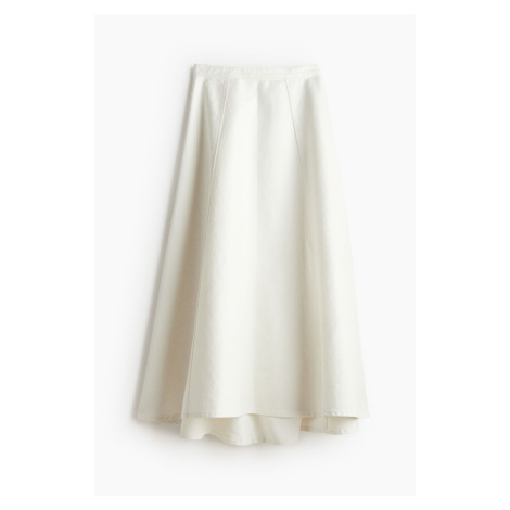 H & M - Džínová sukně áčkový střih - bílá H&M