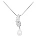 JwL Luxury Pearls Perlový náhrdelník s bílou pravou perlou a zirkony JL0535