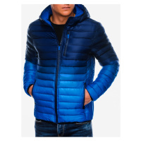 Modrá pánská přechodná bunda Ombre Clothing
