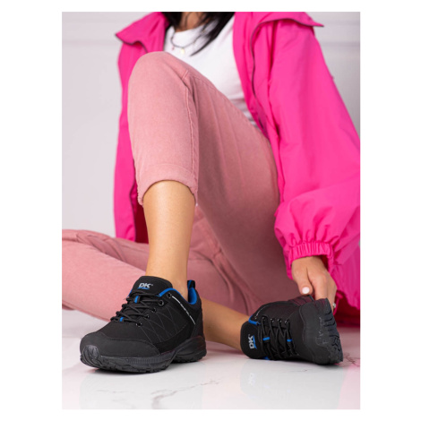 Moderní černé dámské trekingové boty bez podpatku DK