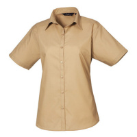 Premier Workwear Dámská košile s krátkým rukávem PR302 Khaki -ca. Pantone 7503