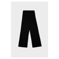 DEFACTO Relax Fit Elastic Waist Thessaloniki Fabric Basic Plain Knit Black Trousers