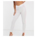 ASOS DESIGN Petite Rivington high waist jeggings with V front in glitter in pale pink