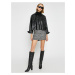 Koton Faux Leather Detailed Mini Tweed Skirt