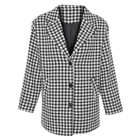 Trendyol Black Oversize Wool Wide Cut Houndstooth Coat