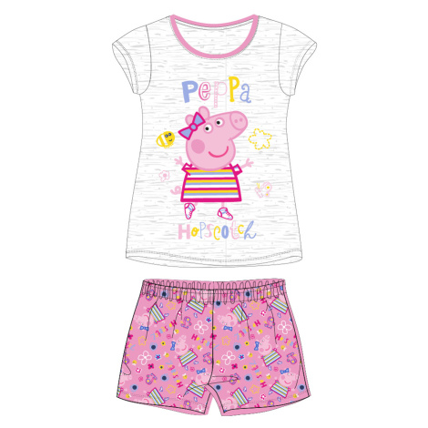 Prasátko Pepa licence Dívčí pyžamo Prasátko Peppa 5204929, šedý melír / světle růžová Barva: Šed Prasátko Pepa - licence