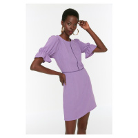 Trendyol fialové kočičí schodišťové tkané šaty