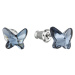 Evolution Group Náušnice bižuterie se Swarovski krystaly modrý motýl 51048.3